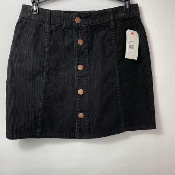 BILLABONG front button corduroy black mini skirt Size 29 - Picture 1 of 6